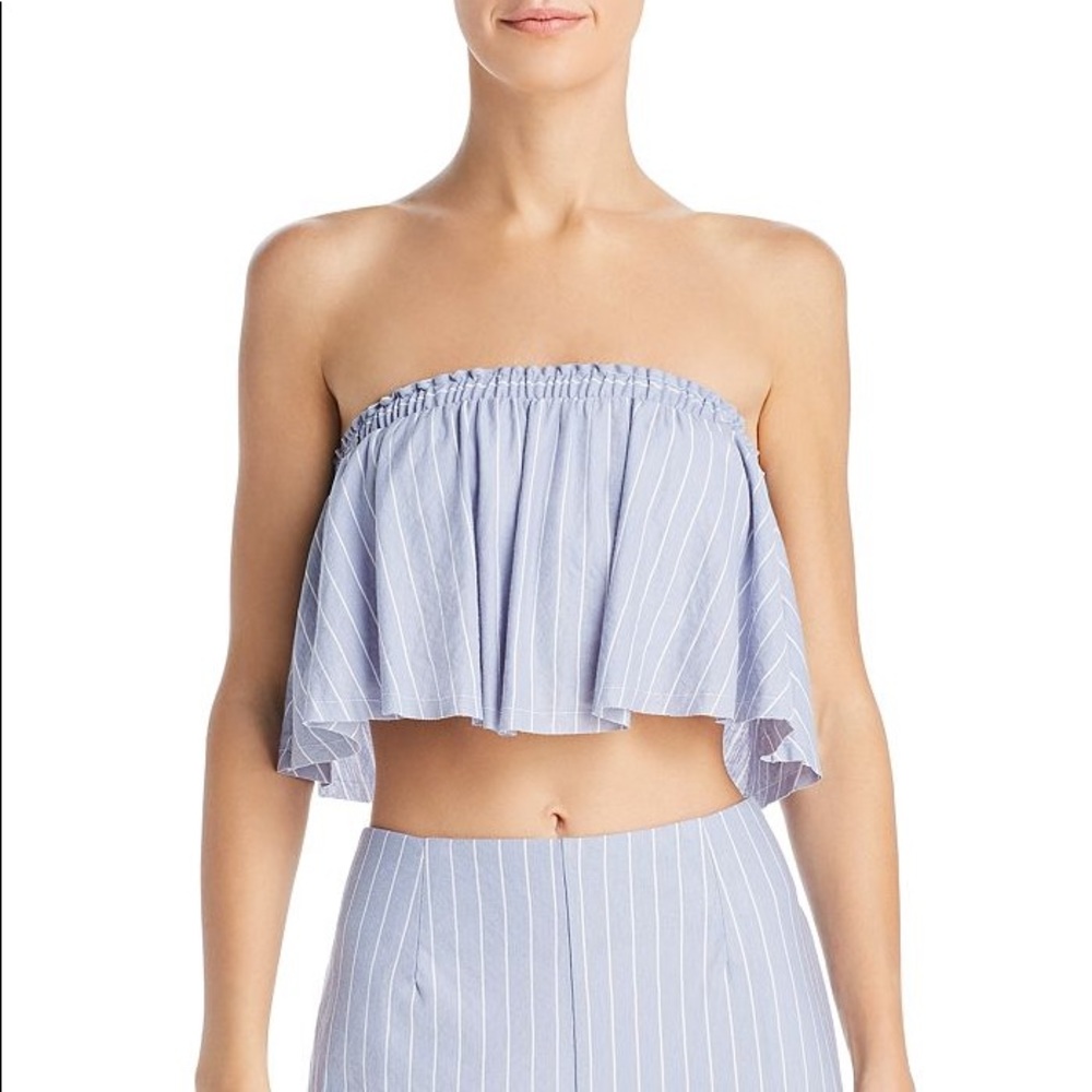 Sage The Label Revolve Wild One Striped Strapless Crop Top - Picture 2 of 10